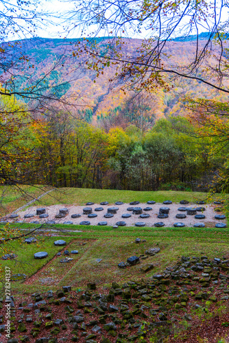 Sarmisegetusa Regia ruins in autumn , Romania photo