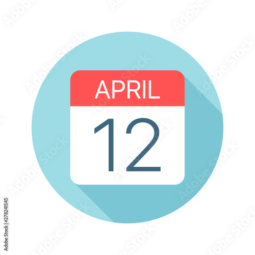 April 12 - Calendar Icon. Vector illustration of one day of month