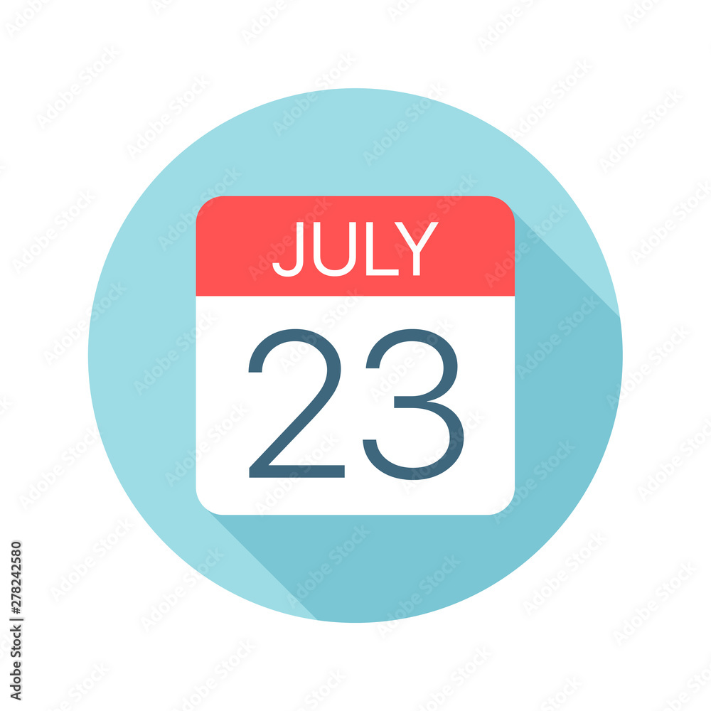 July 23 - Calendar Icon. Vector illustration of one day of month July 23 - Calendar Icon. Vector illustration of one day of month