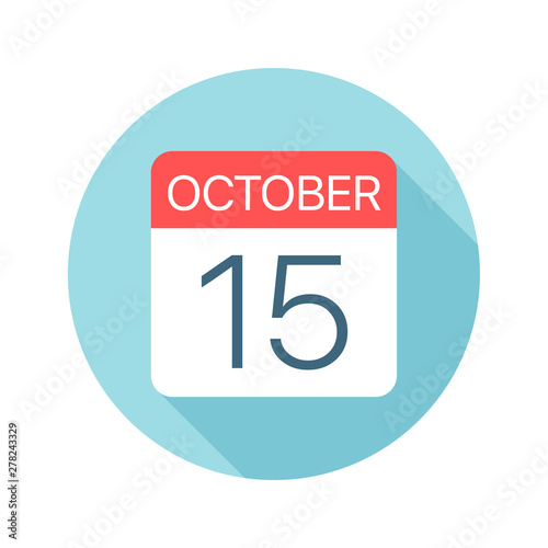 October 15 - Calendar Icon. Vector illustration of one day of month