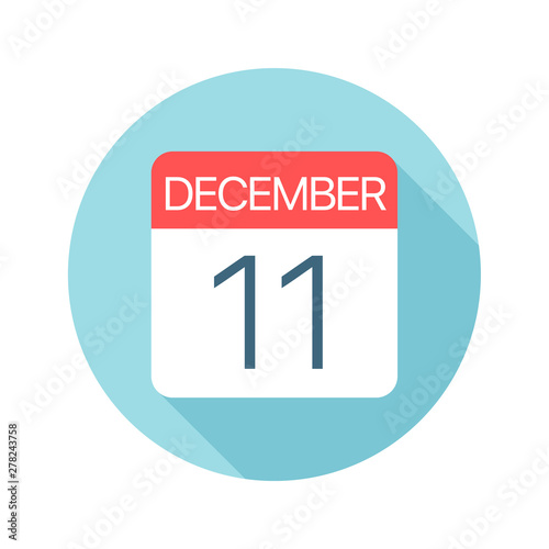 December 11 - Calendar Icon. Vector illustration of one day of month