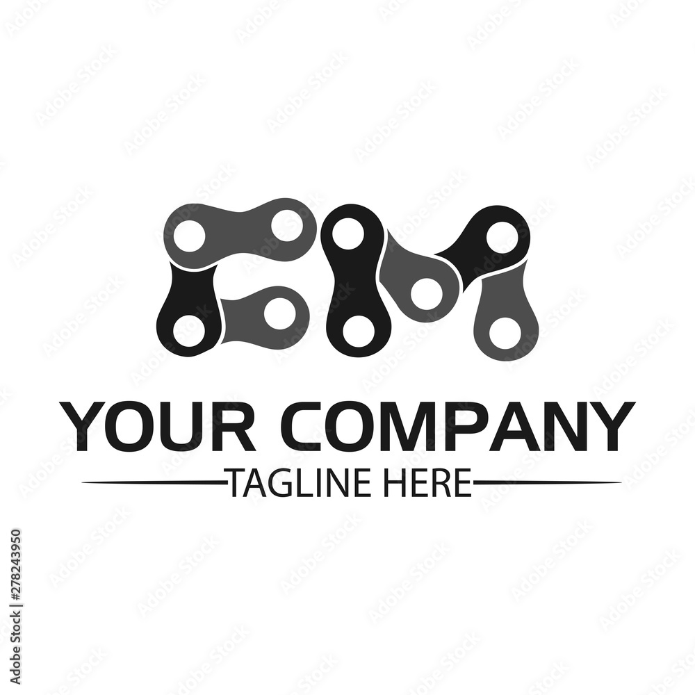 Fototapeta premium Letter CM, Logo Letter CM and chain. logo formed by chain