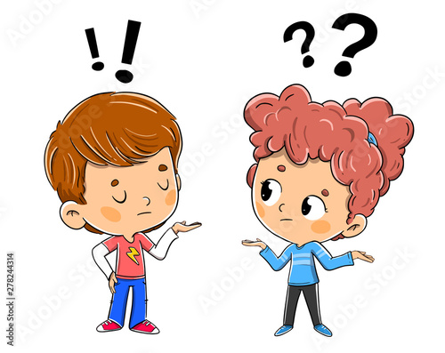 Children discussing, debating or having a conversation