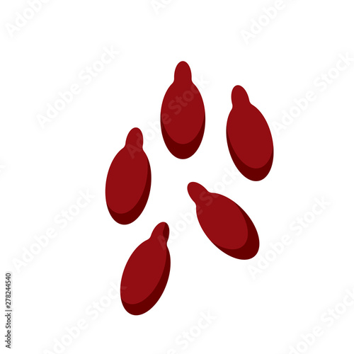 Organic vegetarian flax seeds, linseed icon isolated on white background.. Flat vector style