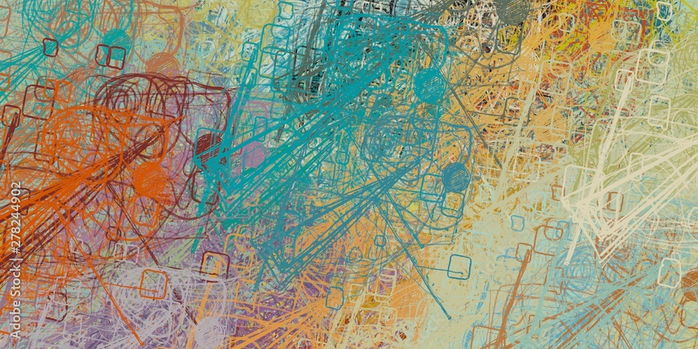 Fototapeta premium Modern art. Wide brush. Abstract. Painterly mix. Canvas surface. Oil painting. Colorful pattern. Backdrop material. Wall painting. 2d illustration. Handmade background.