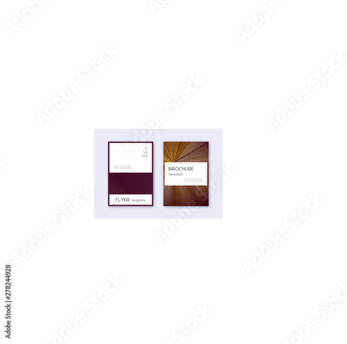 Stylish cover design template set. Gold abstract l