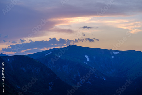 Sunset summer Carpathian mountain view © wildman