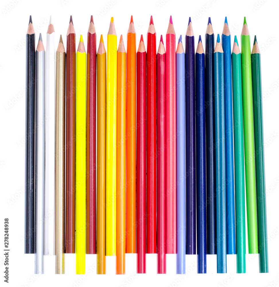 Multicolored pencils isolated on white Multicolored pencils isolated on white