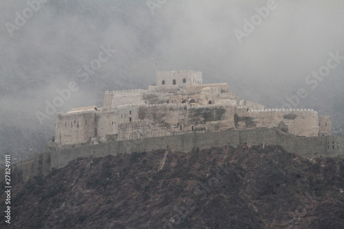 A photo before the war in Yemen ..    of the historical castle in Taiz city  (Cairo Castle