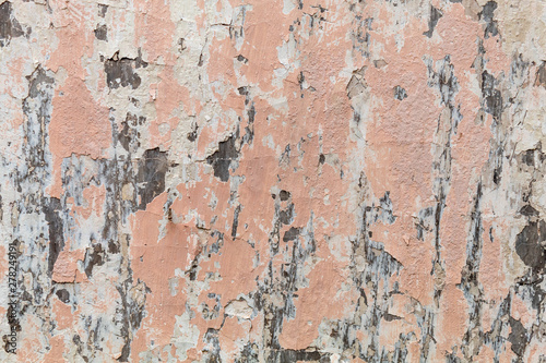 Old Weathered Peeling Pink Concrete Wall Texture