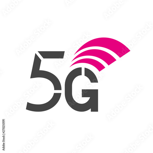 Vector sign of technology 5G network. Illustration 5g internet symbol in flat style. EPS 10.