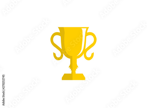 golden trophy for logo design illustration in a white background