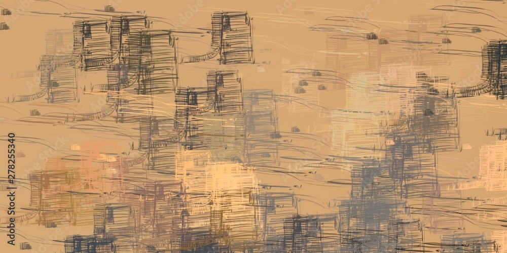 Fototapeta premium Backdrop material. Modern art. Canvas surface. Wall painting. Oil painting. Color texture. Handmade background. Painterly mix. 2d illustration. Wide brush. Colorful pattern.