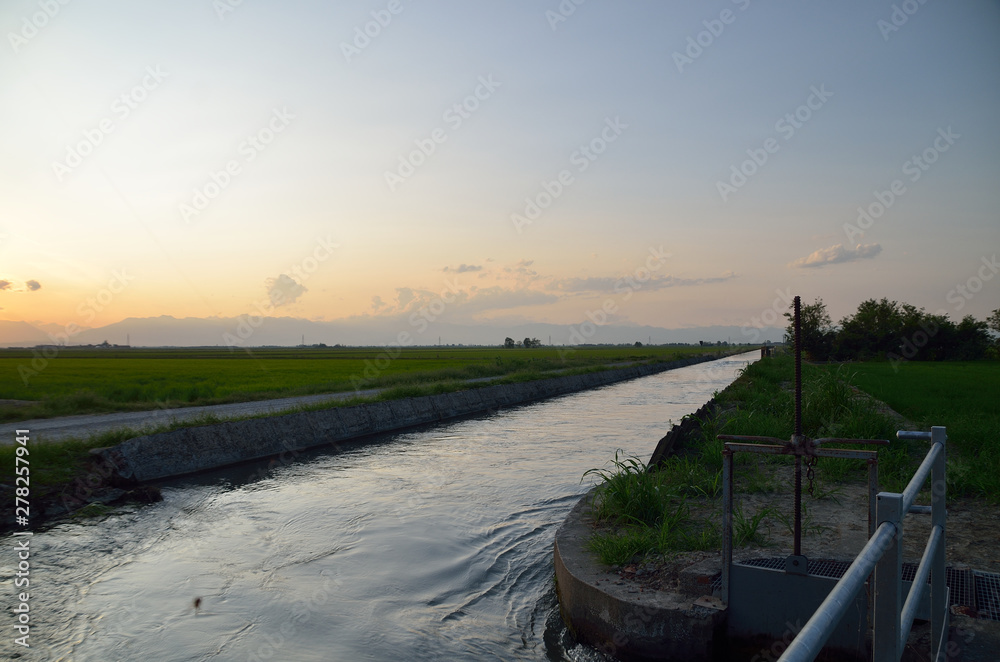 sunset on the river