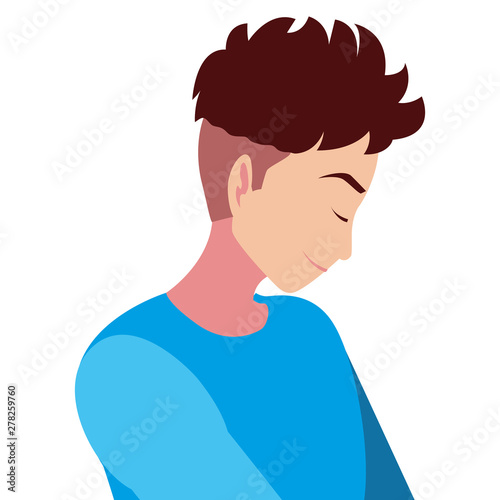 man looking down character vector ilustration