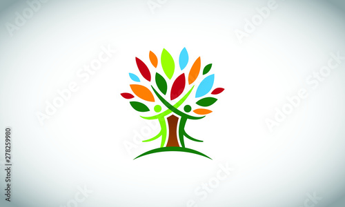 Colourly Leaves with Tree Logo Design