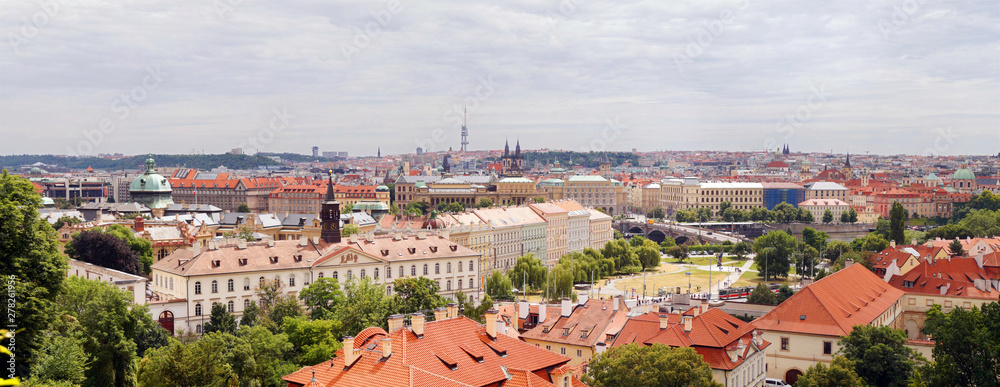 Prague cityscape panorama.
