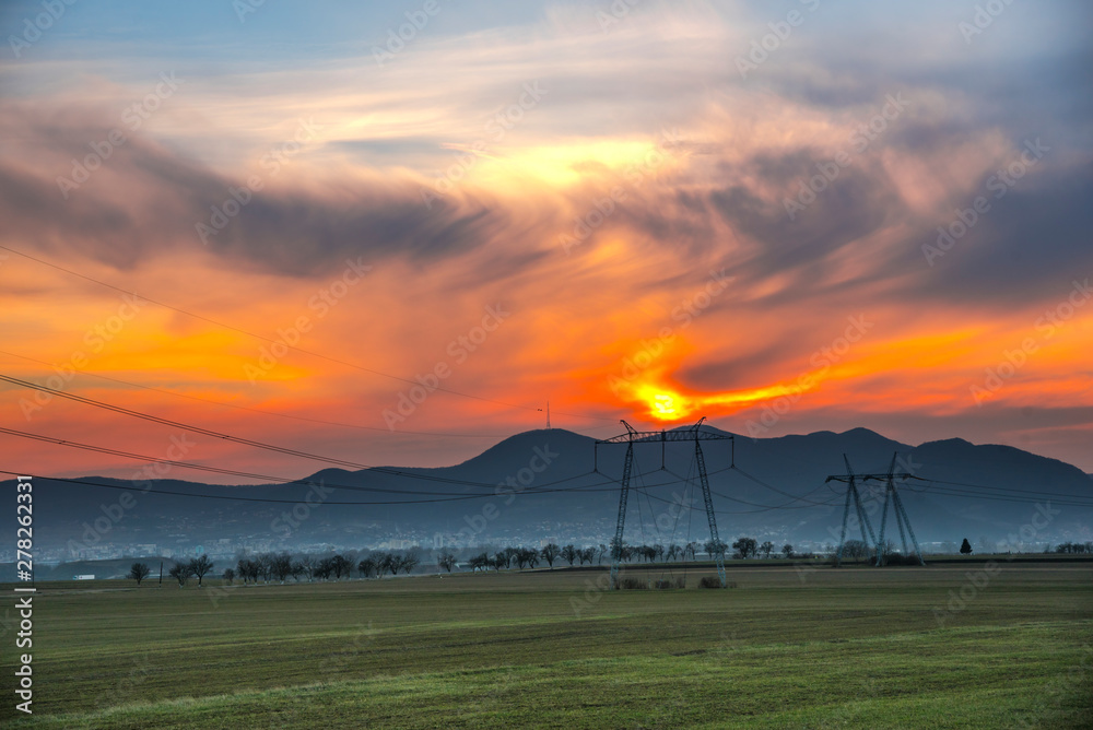 Fototapeta premium Sun set in the springtime