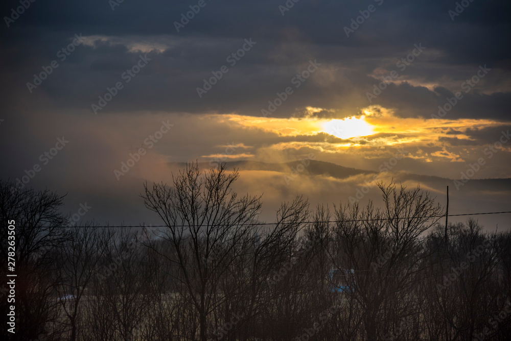 Landscape at the sunset