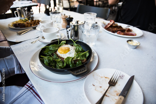 egg salad brunch at a clean bright restaurant