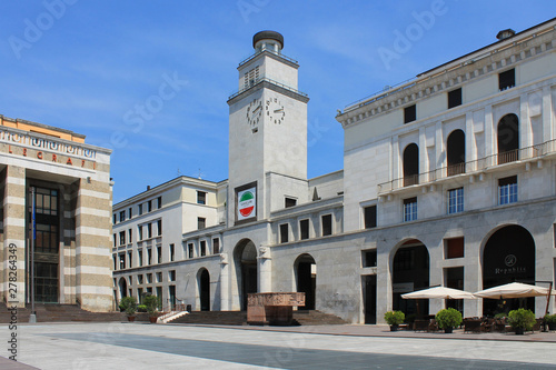 Clear Sunny summer day in the historic center of Brescia Italy © Inna