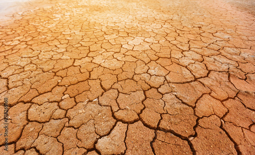 Brown dry cracked ground texture background. Concept of changing climate and global warming,