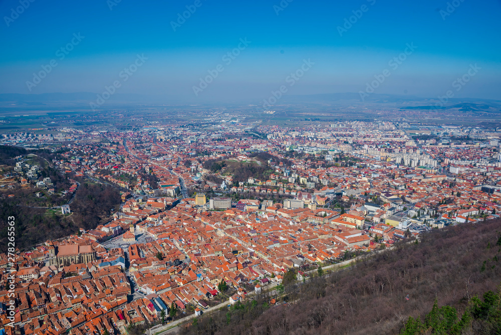 Brasov city view from the hill