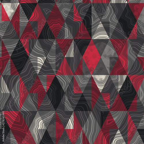 Geometric Shapes Mashed Up With Infinite Agate Geode Seamless Repeat Vector Pattern Swatch. Bands and crystal centers. Abstract, natural, contours, raw, earth, stone, rock, mineral, nature, random.
