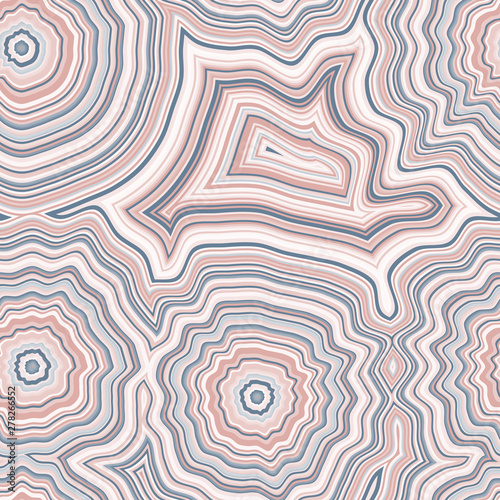 Infinite Agate Geode Seamless Repeat Vector Pattern Swatch. Bands and crystal centers. Abstract, natural, contours, raw, earth, stone, rock, mineral, nature, random, colorful. Generative Art.