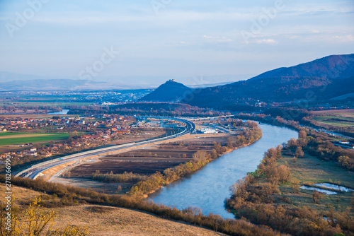 Foto Mures river view from the hill