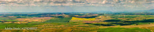 Wind Turbines Seen From Steptoe Butte State Park, Washington. Wind power on the Palouse, a long-unused resource, has become part of a broader network of alternative energy consisting of 58 turbines. photo