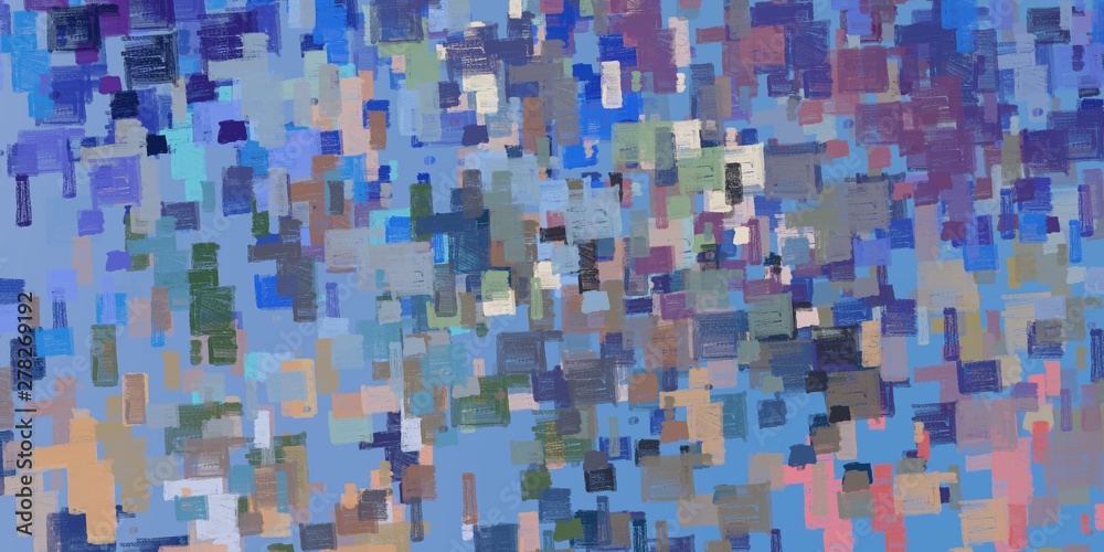 Fototapeta premium Colorful pattern. Wall painting. Handmade background. Modern art. Wide brush. Painterly mix. Backdrop material. Oil painting. Canvas surface. Abstract. 2d illustration. 