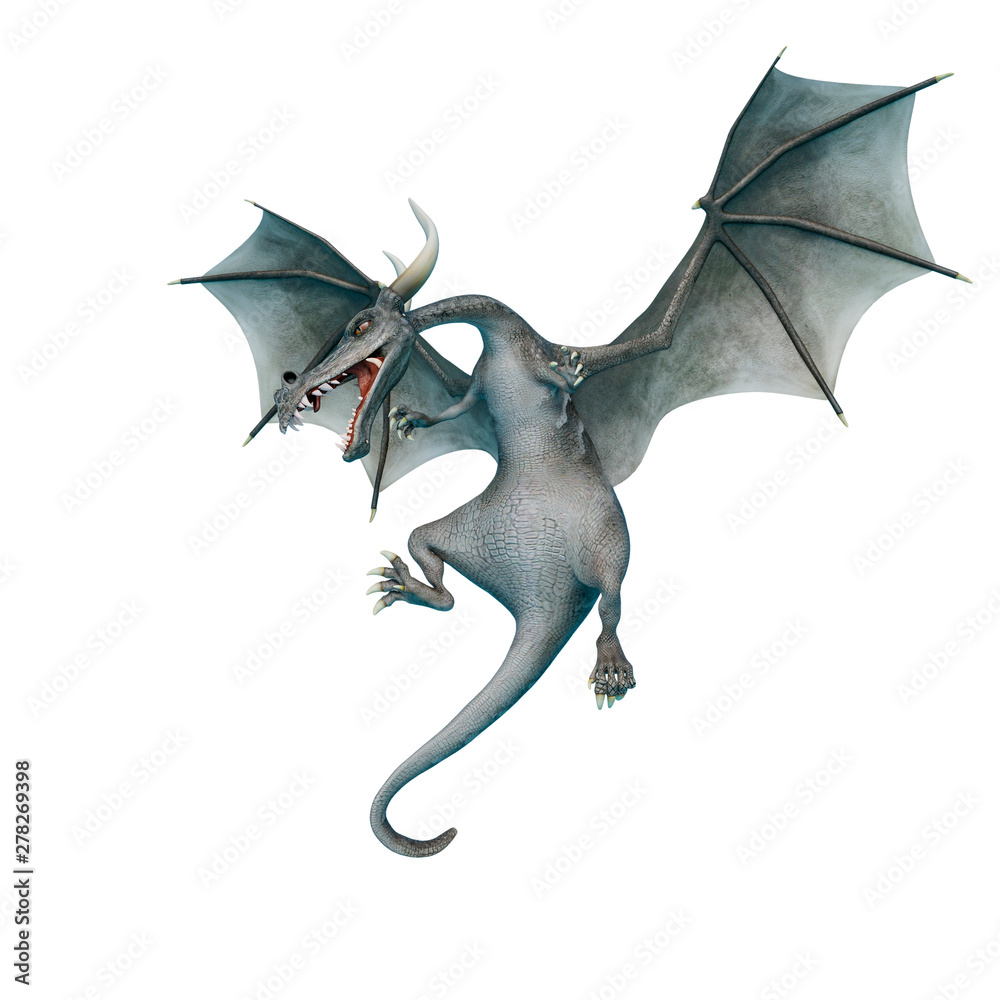 Fototapeta premium dragon cartoon floating in the air