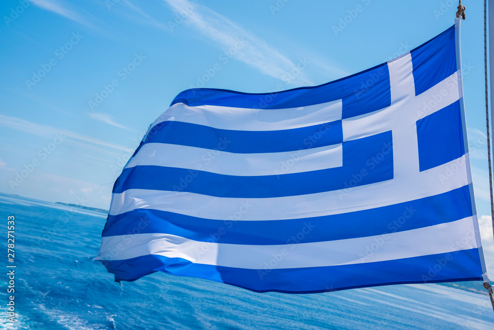 greek flag - obrazy, fototapety, plakaty 