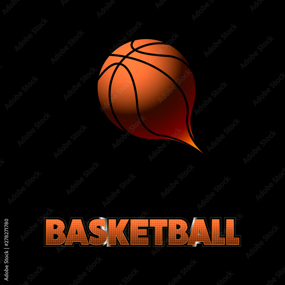 Isolated basketball poster with a ball and text- Vector