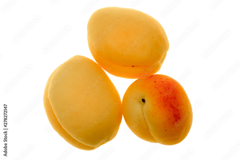 Fresh ripe apricots on a white background, isolated Fresh ripe apricots on a white background, isolated