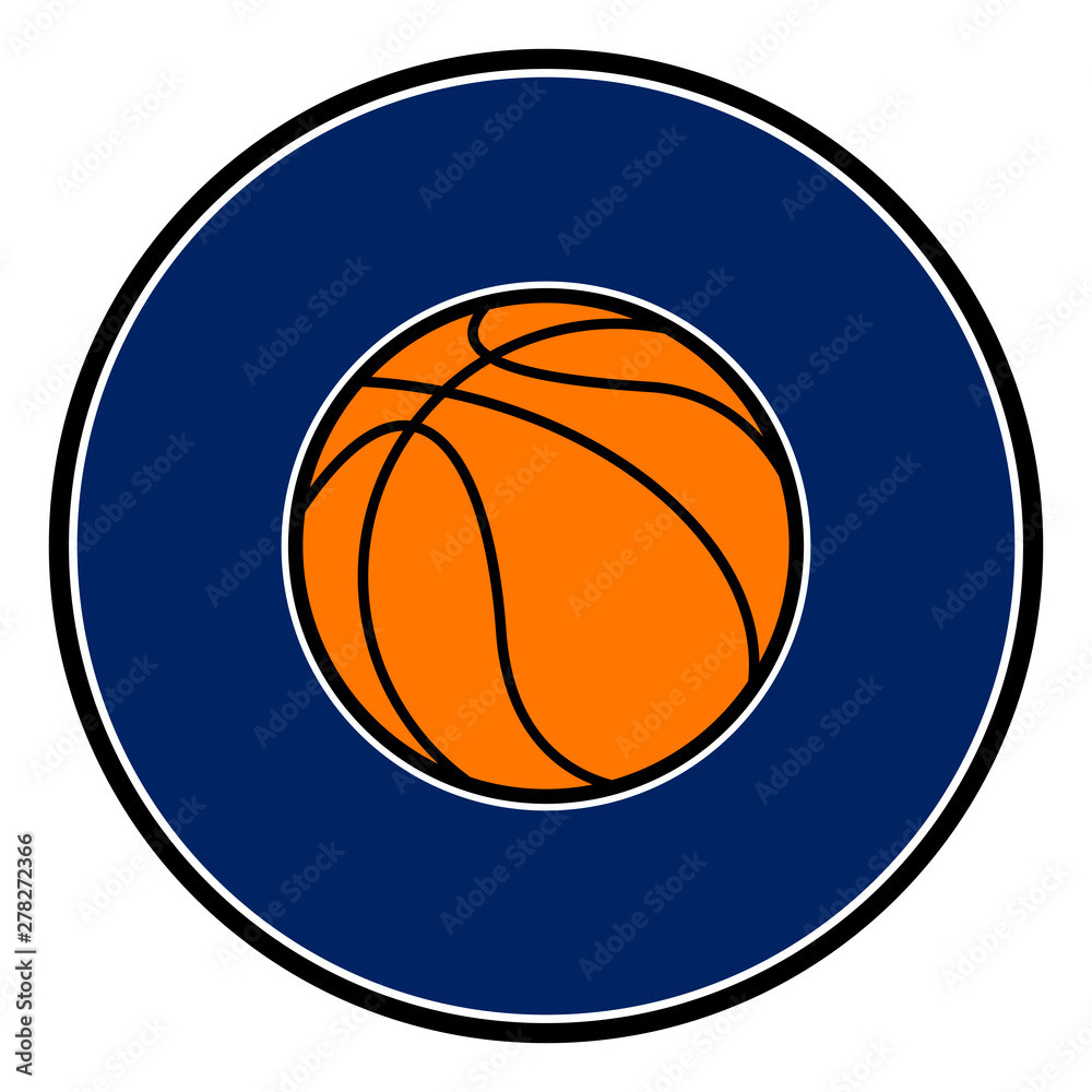 Isolated basketball ball in a shield - Vector