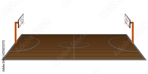 Isolated basketball field on a white background - Vector