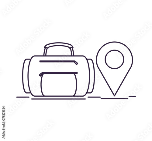 travel suitcase equipment with pin location