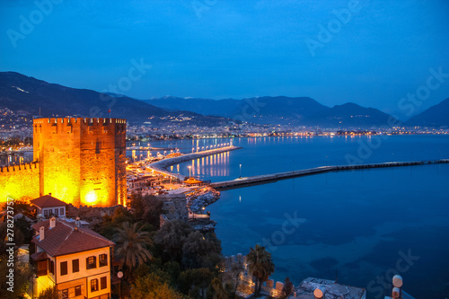 фотографія alanya marina at night