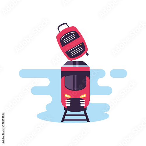 travel suitcase equipment with train