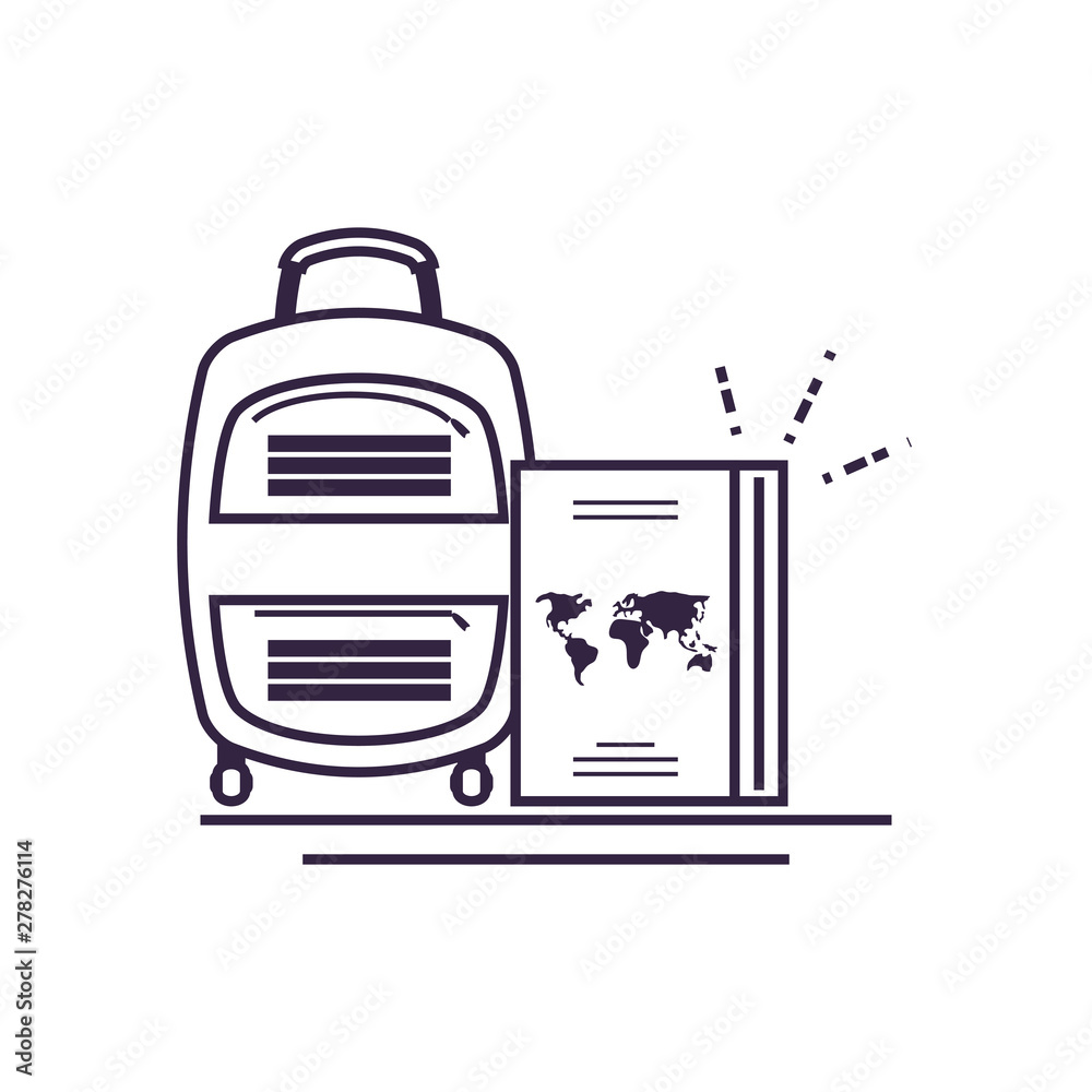 Obraz premium travel suitcase equipment with passport