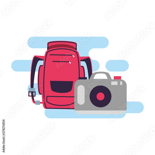 travel bag equipment with camera photographic
