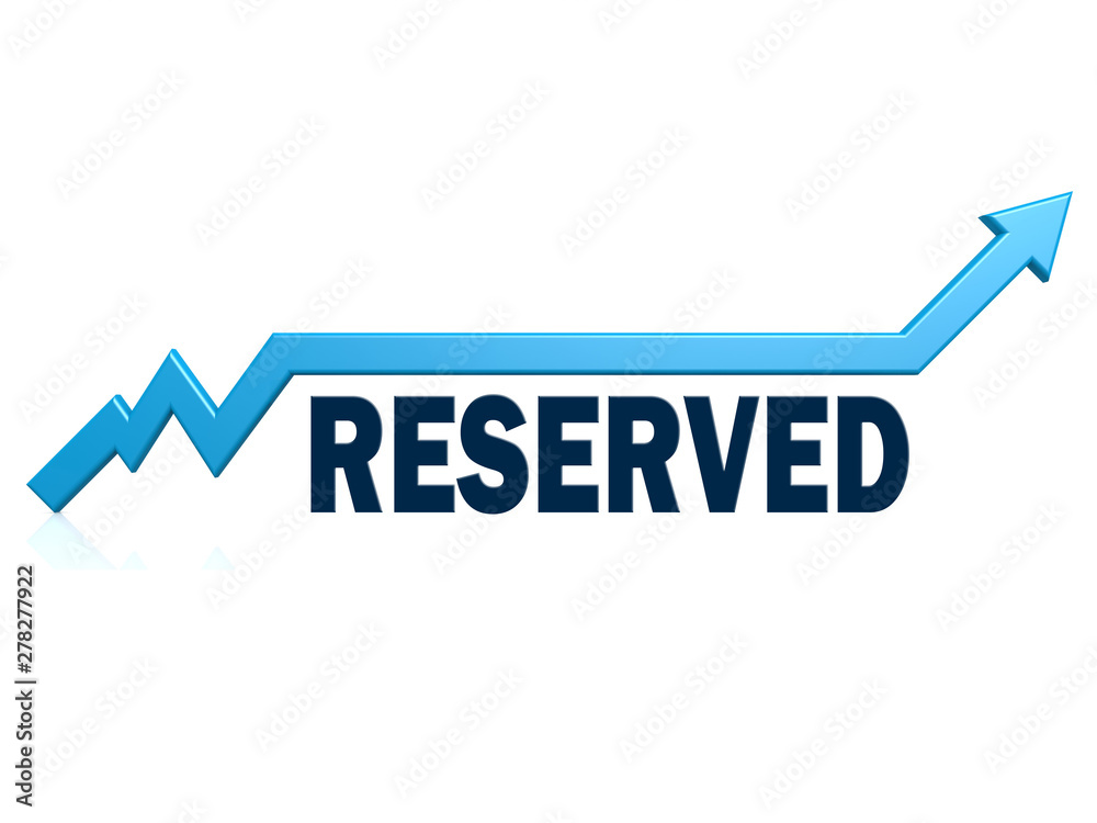 Reserved word with blue grow arrow Reserved word with blue grow arrow