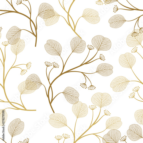 Seamless pattern with leaves. Vector illustration. EPS 10.