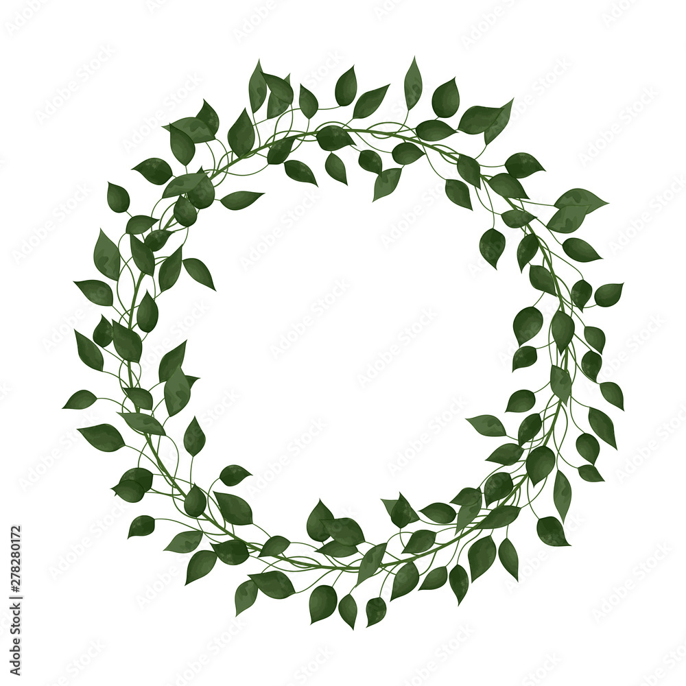 Beautiful wreath of leaves. Vector illustration. Beautiful wreath of leaves. Vector illustration.