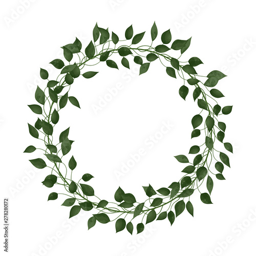 Beautiful wreath of leaves. Vector illustration. photo