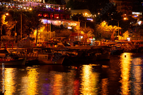 alanya marina at night