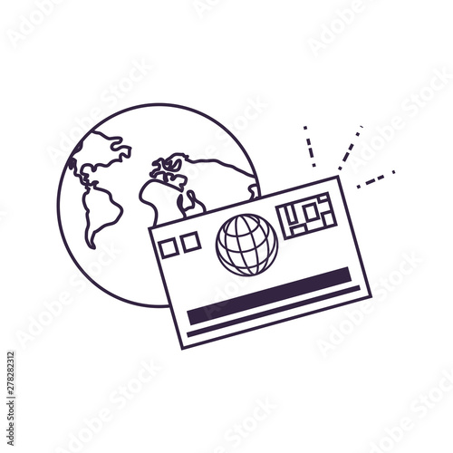 world planet earth with credit card