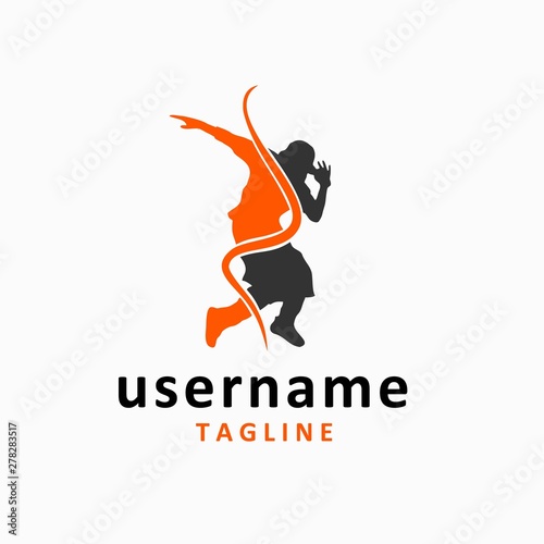 hip hop dance logo design inspiration . dancer logo template